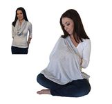 LK Baby Infinity Nursing Scarf Breastfeeding Cover Ultra Soft Premium Jersey Polyester- 100% AZO Free and Safe for Baby (Light Grey Pattern)