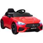 AIYAPLAY Licensed Mercedes AMG CLE 53 Kids Electric Car, 12V Ride On Car with Dual Motors, Remote Control, Suspension, LED Lights, Music and Auxiliary Wheels for 3-6 Years Old, Red