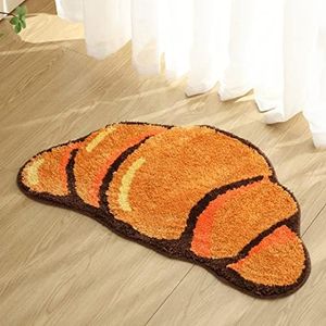 Cozymatic Croissant Bath Mat, Cute Doormat, Funny Nonslip Mat, Water Absorbant Soft Rug for Bathroom, Kitchen, Entryway, Kids' Bedroom
