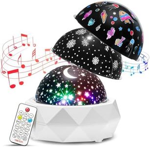 NONVJJ Night Light Projector with 12 Lullabies, 8 Colors, 3 Films, 360° Rotation, Remote, AUTO Timer - Star Projector for Kids' Room, Babies & Children Gifts