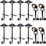 SUNVIE LED Landscape Lights Low Voltage Pathway Lights 12V Landscape Lighting Kit Aluminum Low Voltage Landscape Pathway Lights with Stake Waterproof for Walkway Yard Garden, 12 Pack with Connectors