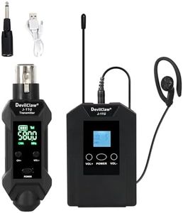 Devilclaw Wireless in Ear Monitor System with Transmitter Clip on Receiver Automatic Pairing in-Ear Monitoring for Studio,Guitar,DJ,Live Performance
