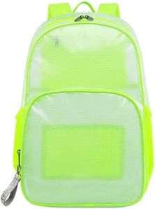 mygreen Clear Transparent PVC School Backpack, Heavy Duty Clear Backpack for Work, Security, Sporting Events (Fresh Green, Large)