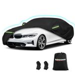 Car Cover for BMW M3 320i 328i 328d 330i 330e 335i 340i 2007-2023, Waterproof 210D Oxford Cloth and Cotton Cover Outdoor Full Car Covers with Zipper Windproof Heavy Duty All Weather