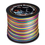 RUNCL RUNCL Braided Fishing Line with 8 Strands, Fishing Line PE Material 546Yds/500M with Multiple Colors for Freshwater and Saltwater (546Yds/500M, 100LB(45.4kgs))