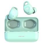 iLuv TS100 Sports Wireless Earbuds, Secure Earhooks, Bluetooth, Built-in Microphone, IPX7 Waterproof & Shock Protection, Compatible with Apple & Android; Includes Charging Case and 4 Ear Tips, Mint