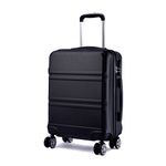 Kono 20 inch Cabin Suitcase Lightweight ABS Carry-on Hand Luggage 4 Spinner Wheels Trolley Case 55x40x22 cm(Black)