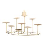 Romadedi Fireplace Candle Holder 9 Candelabra - for Pillar Candles Gold Candle Stand Iron Table Centrepiece Mantle Floor Decor Christmas Advent Decoration