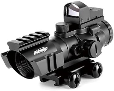 Aomekie 2-in-1 Combo Prism Rifle Scope 4X32 Compact Tactical Red & Green Dot Holographic with Adjustable Brightness