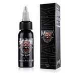 HAWINK BlackTattoo Ink 1 oz (30ml) Vegan-Friendly USA Standard Black Tattoo Ink Professional Pigment Supplies True Black TI203-30-001