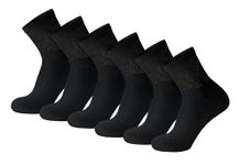 Cotton Ankle Socks, Non-Binding Neuropathy Diabetic Quarter Socks, 3-6 - 12 Pairs Pack, Black - 6 Pairs, 10-13