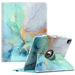 Fintie Rotating Case for iPad Pro 12.9-inch 6th Generation 2022-360 Degree Swiveling Protective Cover with Pencil Holder, Auto Sleep/Wake, Also Fit iPad Pro 12.9" 5th/4th/3rd Gen, Emerald Marble