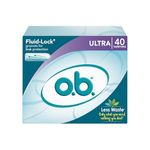 o.b. Original Non-Applicator Tampons, Ultra Absorbancy, Pack of 40 Tampons