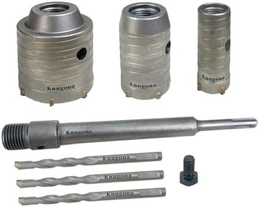Concrete Hole Saw Kits, Tungsten Steel SDS Plus Shank Wall Hole Cutter Cement Stone Drill Bit Sets 1-2/11, 1-3/5, 2-4/5 Inch(30, 40, 60mm), with 8-7/10 Inch(220mm) Connecting Rod, 3 Center Drill Bits