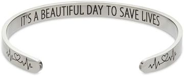 Zodaca Inspirational Wrist Cuff Bracelet for Women, It's a Beautiful Day to Save Lives (2.6x2 In)