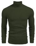 NORTHWIND Men's High and Turtle Neck Cotton T-Shirt (N Olive, X-Large), Sweater