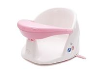 BabyDam New Improved Orbital 360° Rotating Baby Bath Seat Pink/White - Powerful Suction Cups - Suitable from 5 Months Plus