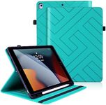 Aimigel Case for iPad 9.7 inch 2018/2017(iPad 5th/6th Generation) iPad Air 2/Air 1 Premium Leather Case Folio Magnetic Cover Card Holder with S Pen Holder and Auto Sleep/Wake for iPad 9.7,Turquoise