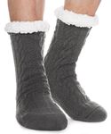 EBMORE Mens Fuzzy Socks Winter Cozy Fluffy Cabin Warm Fleece Soft Comfy Thick Non Slip Christmas Gift Stocking Stuffer for Men Home Socks(Dim Grey)