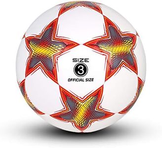 YANYODO Soccer Training Ball, Pentagram Practice Soccer Balls Classic Sizes 3,4,5 for Youth, Kids, Perfect for Outdoor & Indoor Match or Game, Red White, Size 3