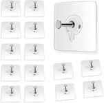 25Pcs Adhesive Picture Hooks, Self Adhesive Wall Nail, No Drilling Frame Hanging Hook, Transparent Waterproof Picture Hanging No Nail for Wall Art Mirror Living Room Bathroom Kitchen Home