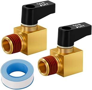 SUNROAD Air Compressor Valve Brass Drain Cock Ball Valve 1/4" NPT Male Thread Air Compressor Accessories 2pcs with Thread Seal Tape with Plastic Case