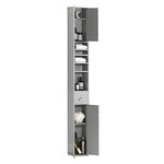 SoBuy Bathroom Tall Cabinet Cupboard Bathroom Cabinet Storage Cabinet Light Grey W20 x D20 x H180cm BZR34-HG