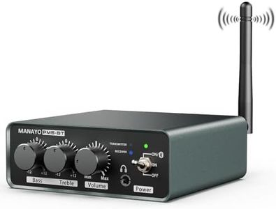 MANAYO High-Fidelity Bluetooth Phono Preamplifier with Transmitter & Receiver Function, Qualcomm chip BT5.3 Phono Stage with Bass/Treble/Volume Control, Preamp for Turntable to Speakers/Headphones