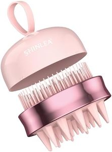 SHINLEA 2 in 1 Scalp Massager Shampoo Brush with Soft Silicone Bristles for Hair Growth and Dandruff Removal, Hair Brush Head Massager Scalp Scrubber Exfoliator for Both Wet and Dry Use (Pink)