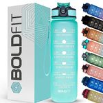 Boldfit Water Bottles 1 Litre Sipper Bottle For Adults, Kids,Unbreakable Motivational Water Bottle Time Mark Sipper With Straw- Time For Gym Office School Home Water Bottle for Kids-Mintgreen Plastic