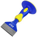 S&R Tile Chisel 216 x 76 mm Brick Chisel Made of Chrom-Vanadium Steel with Hand Protection, Specially Bevelled Chisel Blade/Hand Tile Chisel