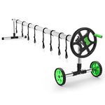 Pool Cover Reel Set 18 Feet Adjustable Solar Cover Reel for Inground Swimming Pools Aluminum Pool Solar Blanket Reel Green
