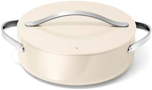 Caraway Rondeau - 6 Qt Non-Stick Pan with Lid - Free From Forever Chemicals - Perfect for Searing, Braising, & Roasting - Cream