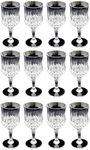 Set of 12 Premium Wine Drinking Glass Clear Plastic Faux Crystal Reusable Drink Glasses