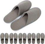 OSTADARRA 6-9 Pairs Spa Slippers, Non Slip Disposable Slippers For Guest, Washable Reusable, Which Can Be Used As Women Men, House, Indoor, Bathroom, Bedroom, Hotel, Bride Slippers, 6 Grey L (Polar