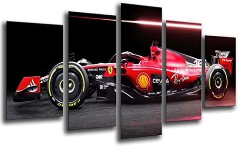Cuadros Camara Tableau moderne photographique voiture Formule 1, Ferrari SF-23 2023, Sainz, Leclerc, 165 x 62 cm, réf. 27434