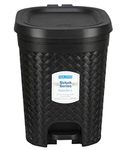 Kolorr Stitch Modern Design 15L Plastic Pedal Waste Bin (Black)