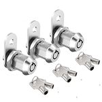 BOZXYE 3 Pack Cabinet Locks with Keys RV Storage Locks, 5/8" Cam Lock Keyed Alike, RV Locks for Storage Door File Cabinet Toolbox, Zinc Alloy