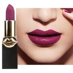 Deep Purple Lip Stick, Fuchsia Lipstick for Women Long Lasting, Matte Dark Purple Smooth Waterproof Non-fading Non-Sticky Full-Coverage Lipsticks, Gift for Girls & Ladies