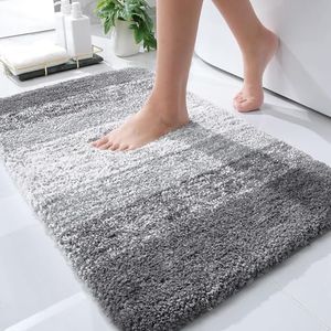 OLANLY Bathroom Rugs Mat 30x20, Extra Soft Absorbent Microfiber Bath Rugs, Rubber Backing, Quick Dry, Machine Washable Bath Mats for Bathroom Floor, Tub, Shower and Home Decor Accessories, Grey