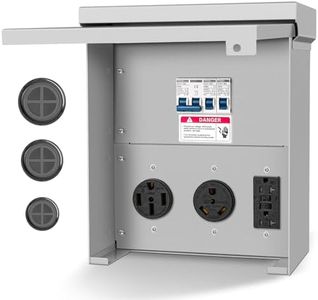Gravimorph Temporary Power Outlet Panel,Rv Electrical Panel,50 30 20 amp rv Power Outlet Box,Prewired Unmetered, Weatherproof, for RV Camper Travel Trailer Motorhome