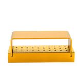 Bur Holder, Aluminium Disinfection Box Case Dental Bur Burs Block Holder Autoclavable Dentist Tool Silver (Gold)