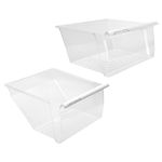 [2 PACK]UPGRADED 2188656 (Upper) Refrigerator Crisper Bin & 2188664 (Lower) Fridge Crisper Drawer Replacement Compatible with Kenmore Whirlpool Refrigerator Drawers Parts with Humidity Control