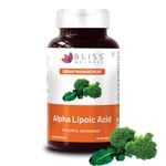 Bliss Welness Alpha Lipoic Acid 300mg | Natural ALA | Universal Antioxidant Liver Health Energy Booster Blood Sugar Management Supplement - 60 Vegetarian Tablets