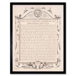 Artery8 Gettysburg Address Abraham Lincoln USA President Art Print Framed Poster Wall Decor 12x16 inch