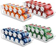 KICHLY Pack of 4 Can Organizer for Pantry - Soda Can Organizer for Refrigerator - Can Storage Organizer Pantry, Fridge & Freezer Organizers and Storage (Clear)