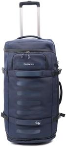 Hedgren COMPACT Rolling Duffle – Foldable, Water-Repellent RPET with RFID Blocking, TSA Lock, Multiple Handles & Wheels - 75.1 L (Peacoat Blue)