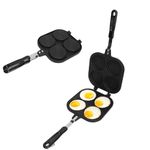 Double Sided Pancake Pan, Aluminum Alloy Non Stick Coating Pan for Fluffy Waffles, Portable High Efficiency Pancake Pan for Outdoor Cooking Camping Picnics