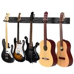 LEKATO Wall Mount Guitar Hanger for 5 Multi Guitars Metal Electric Guitar Holder with 5 Guitar Hooker for Guitars Bass, Banjo, Mandolin,Violin Cello All String Instruments Adjustable Hanger