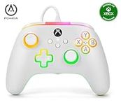 PowerA Advantage Wired Controller for Xbox Series X|S with Lumectra - White, gamepad, wired video game controller, gaming controller, works with Xbox One and Windows 10/11, officially licensed